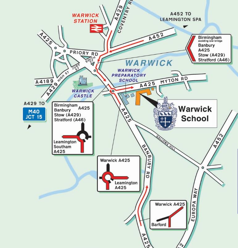 Warwick School - site directions