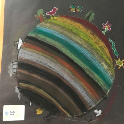 Planet Earth in Pastels - Charlie, Year 5 - The Kingsley School